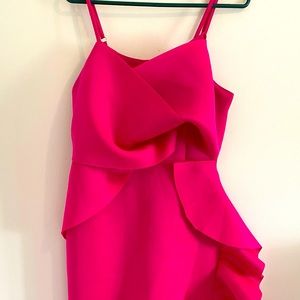 Elegant Ruffle Pink Dress